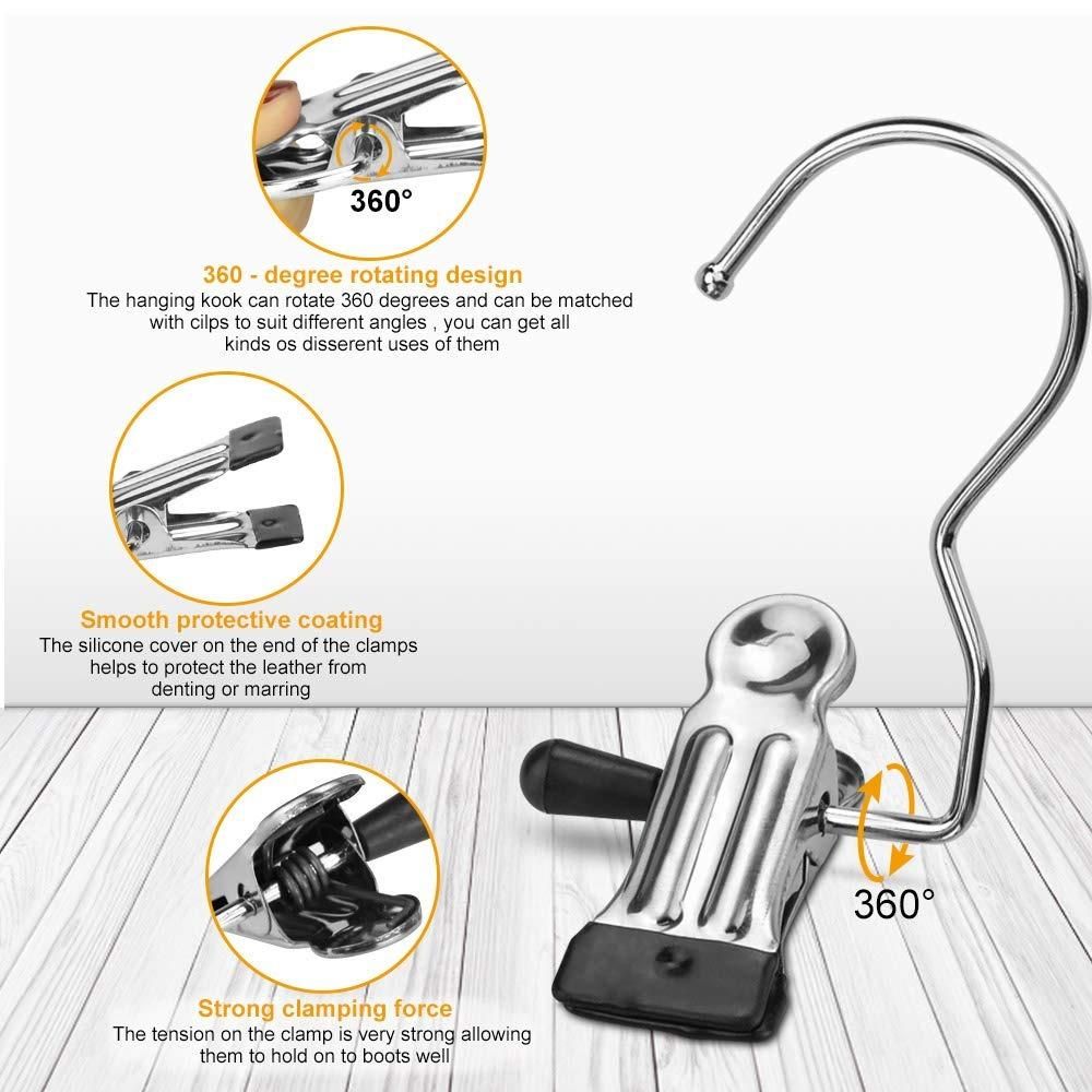Laundry Hook Boot Hanging Hold Clips  Pack of 10
