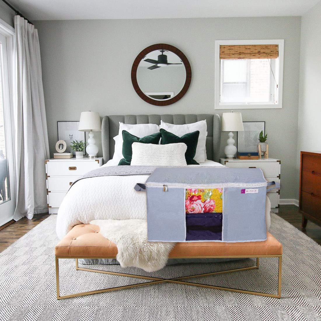 Storage Bag-UnderBed Blanket Storage Bag Covers With Handles(Set of 2)