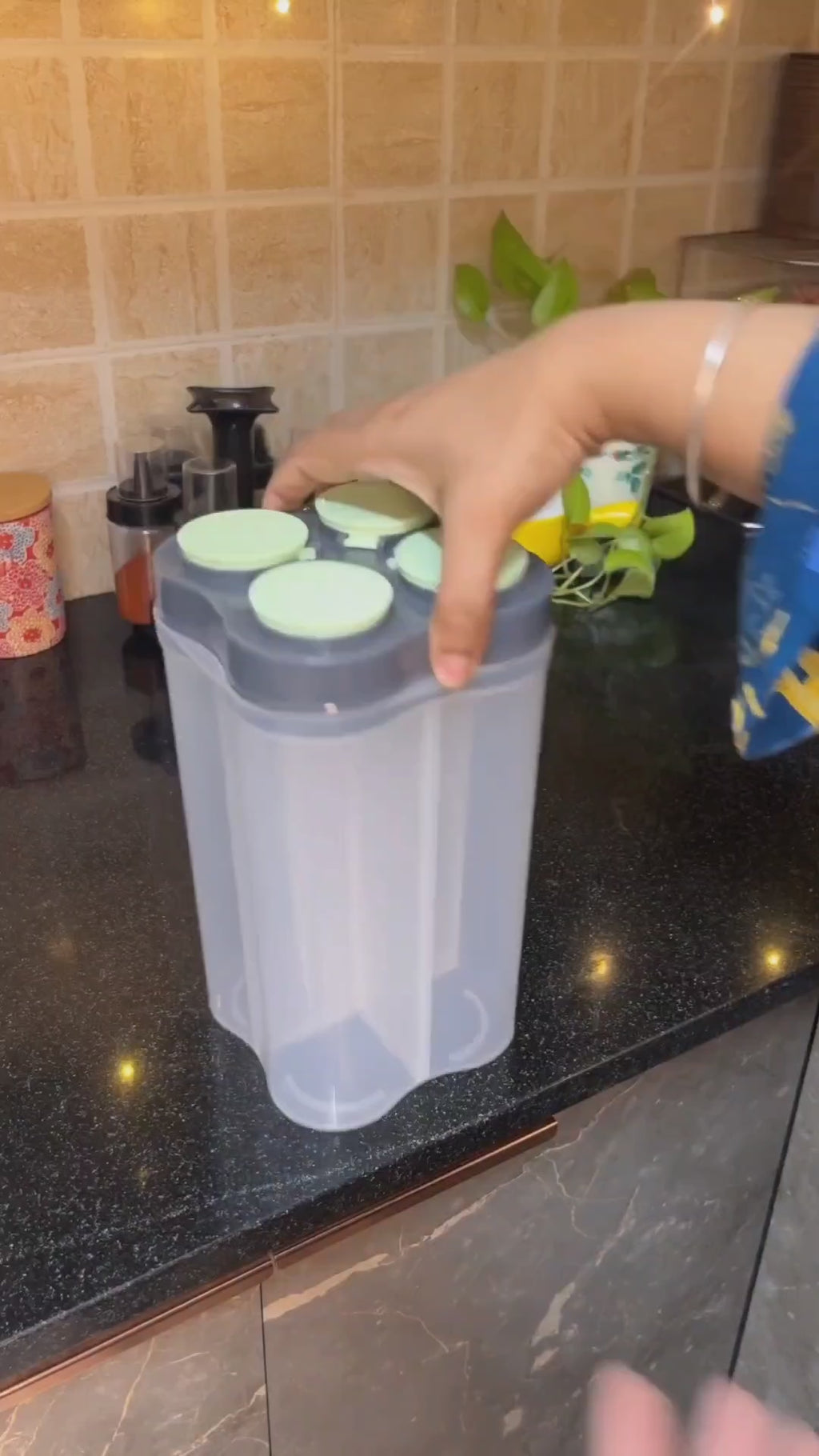 Airtight Transparent Plastic 4 Section Container Jar - Buy 1 Get 1 Free | Combo Offer